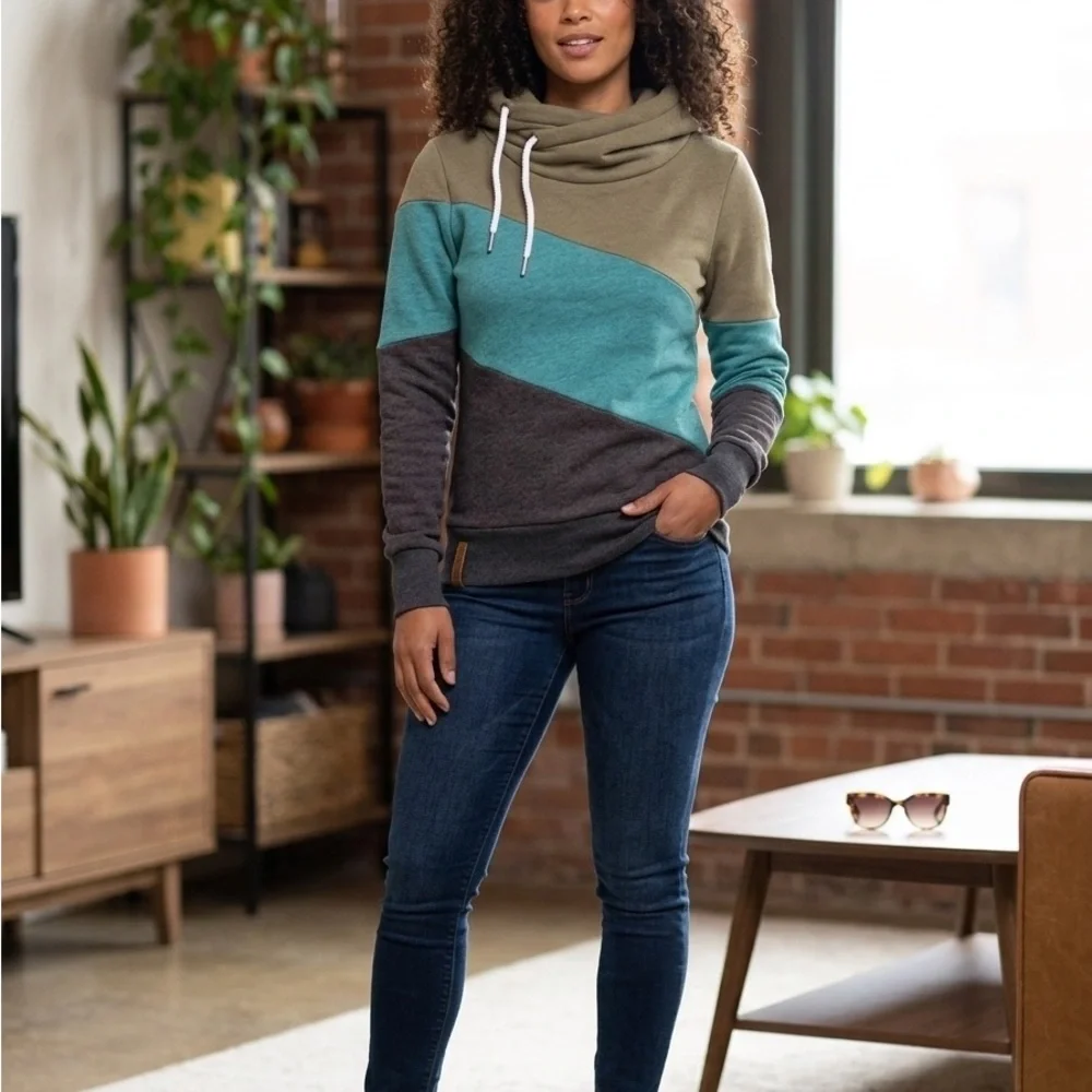 Cozy Cowl Neck Sweater in Olive, Teal, and Charcoal
